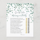 Raad eens wie Baby shower de Eucalyptus-bladeren h (Voorkant)
