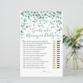 Raad eens wie Baby shower de Eucalyptus-bladeren h (Staand voorkant)