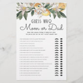 Raad eens wie Baby shower van mama of pap Lemon Ci Briefpapier (Voorkant)