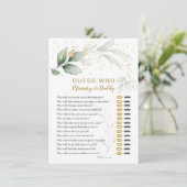 Raad eens wie Baby shower vlam Floral Greenery Inv Kaart (Staand voorkant)