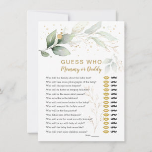Raad eens wie Baby shower vlam Floral Greenery Inv Kaart