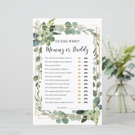 Raad eens wie baby shower voor mama of papa is (Staand voorkant)