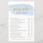 Raad eens wie blauwe waterverf en gouden baby show (Voorkant)