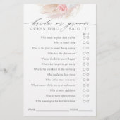 Raad eens wie Bride of Groom - Boho Game Kaart (Voorkant)