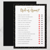 Raad eens wie Bride of Groom Gold Black Shower Gam Kaart (Voorkant / Achterkant)