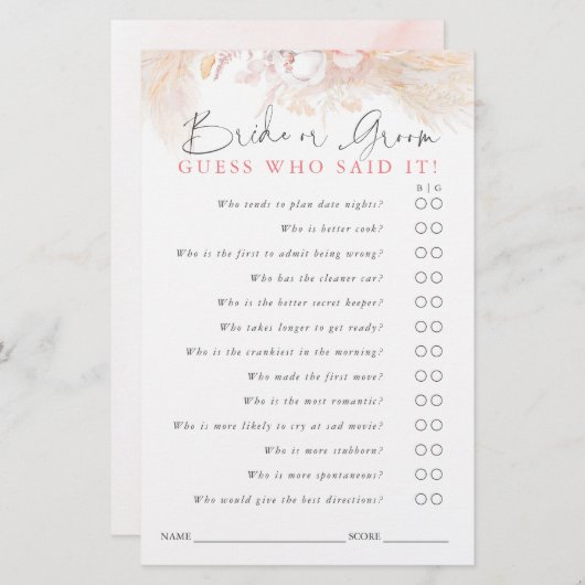 Raad eens wie Bride of Groom is. (Voorkant / Achterkant)