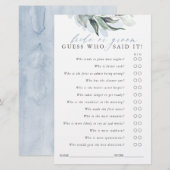 Raad eens wie Bride of Groom is - Greenery Game Ca (Voorkant / Achterkant)