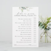 Raad eens wie Bride of Groom is - Greenery Game Ca (Staand voorkant)