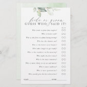 Raad eens wie Bride of Groom is - Greenery Game Ca (Voorkant / Achterkant)