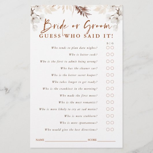 Raad eens wie Bride of Groom is - Terracotta Flora (Voorkant)