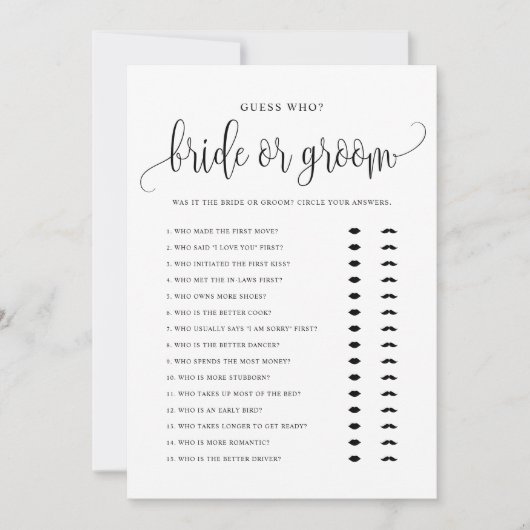 Raad eens wie Bride of Groom zei dat ze Kaart zei (Voorkant)