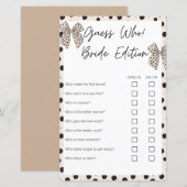 Raad eens wie bruid editie Beige vrijgezellenfeest (Voorkant / Achterkant)