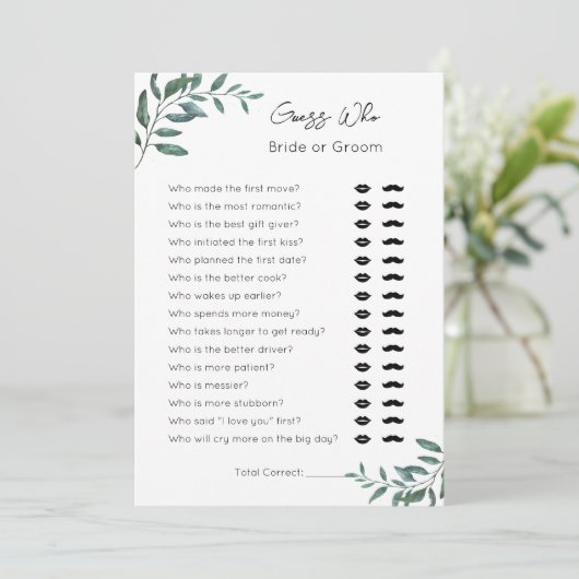 Raad eens wie- bruid of bruidegom- Vrijgezellenfee Feestdagenkaart (Staand voorkant)