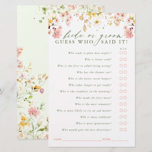 Raad eens wie de bruid of de bruidegom is - Wildbl (Voorkant / Achterkant)