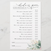 Raad eens wie de Kaart van het Spel van het Succul (Voorkant)