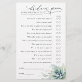 Raad eens wie de Kaart van het Spel van het Succul (Voorkant)