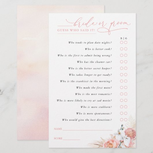 Raad eens wie de Kaart van het Spel van Pampas Gra (Voorkant / Achterkant)