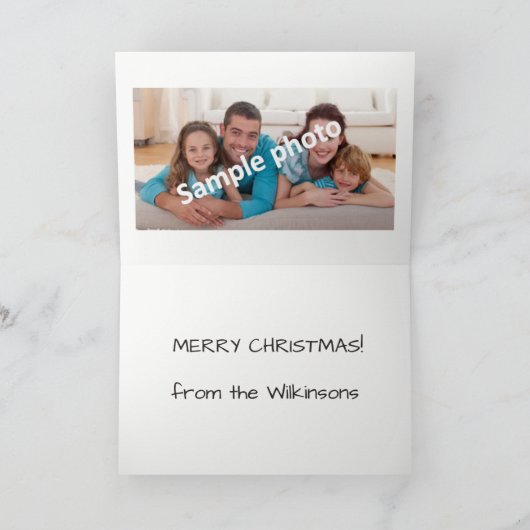 Raad eens wie de kerstkaart feestdagen kaart (Binnen)