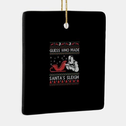 Raad eens wie de Sinterklaas heeft gemaakt | Funny Keramisch Ornament (Rechts)