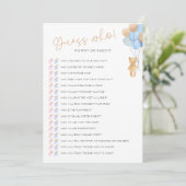 Raad eens wie downloadbare Baby shower game Kaart (Staand voorkant)