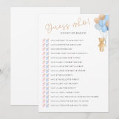 Raad eens wie downloadbare Baby shower game Kaart (Voorkant / Achterkant)