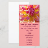 Raad eens wie een baby-meisje heeft. Shower-uitnod (Voorkant / Achterkant)