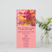 Raad eens wie een baby-meisje heeft. Shower-uitnod (Staand voorkant)