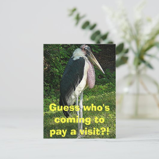 Raad eens wie een bezoek komt brengen?! briefkaart (Staand voorkant)