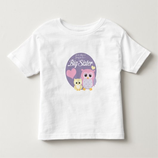 Raad eens wie een grote zus wordt? pasteluilen kinder shirts (Voorkant)