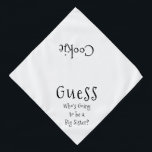 Raad eens wie een grote zuster-witte hond wordt bandana<br><div class="desc">Witte banaan, met schattige, grappige, sms-mededeling... Raad eens wie een grote zuster wordt? Omdat je huisdier ook deel uitmaakt van de familie! Ideaal voor het aankondigen van een nieuw huisdier of een nieuw baby! De achtergrondkleur is aanpasbaar aan elke kleur die u wilt, evenals de lettertypestijl, -grootte en/of -kleur... mocht...</div>