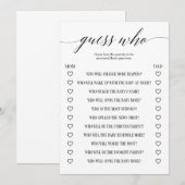 Raad eens wie een minimalistisch Baby shower spel  Programmakaart (Voorkant / Achterkant)