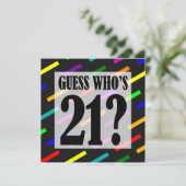 Raad eens wie er 21 uitnodigingen van de Birthday  (Staand voorkant)