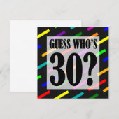 Raad eens wie er 30 uitnodigingen van het Birthday (Voorkant / Achterkant)