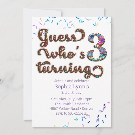 Raad eens wie er 3 Cookie wordt Kaart (Voorkant)