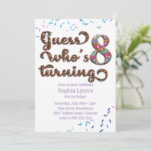 Raad eens wie er 8 koekjes gaat maken kaart (Staand voorkant)