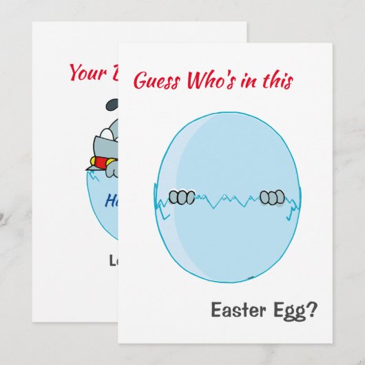 Raad eens wie er in deze Easter Egg Best Friend Ho Feestdagenkaart (Voorkant / Achterkant)