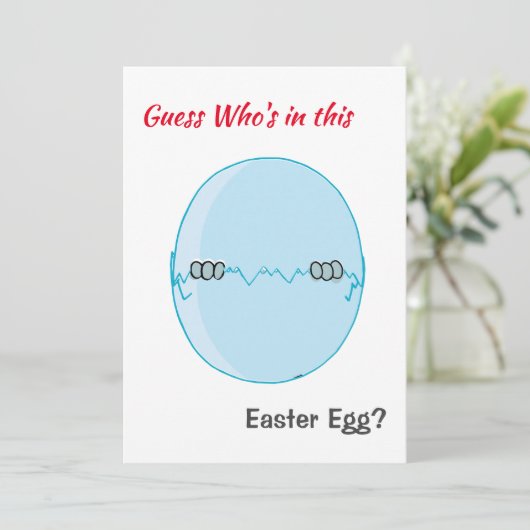 Raad eens wie er in deze Easter Egg Best Friend Ho Feestdagenkaart (Staand voorkant)