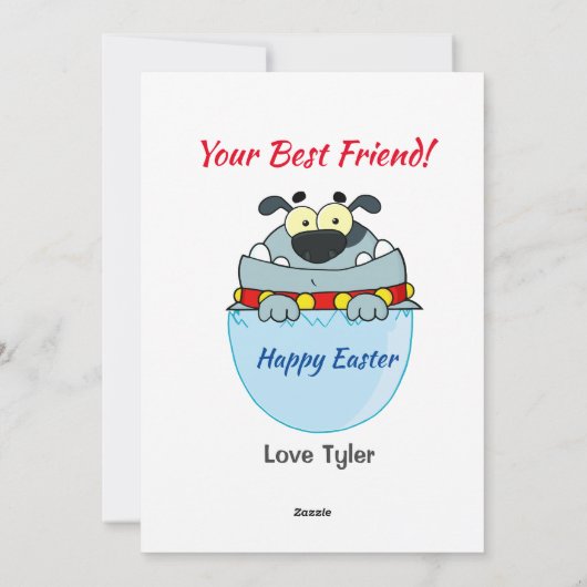 Raad eens wie er in deze Easter Egg Best Friend Ho Feestdagenkaart (Achterkant)