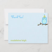 Raad eens wie? Flat Thank You Card - Blauw Bedankkaart (Voorkant)