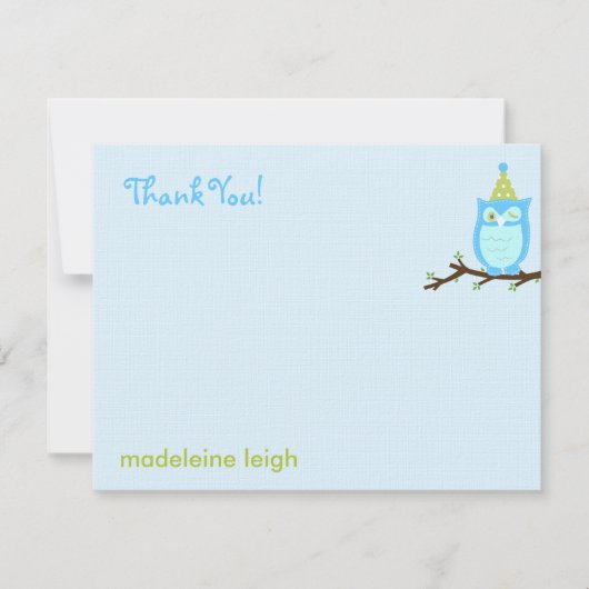 Raad eens wie? Flat Thank You Card - Blauw Bedankkaart (Voorkant)