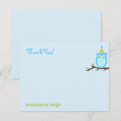 Raad eens wie? Flat Thank You Card - Blauw Bedankkaart (Voorkant / Achterkant)