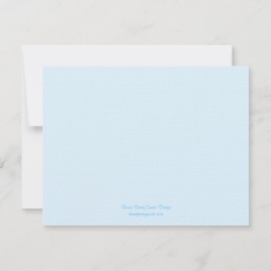Raad eens wie? Flat Thank You Card - Blauw Bedankkaart (Achterkant)
