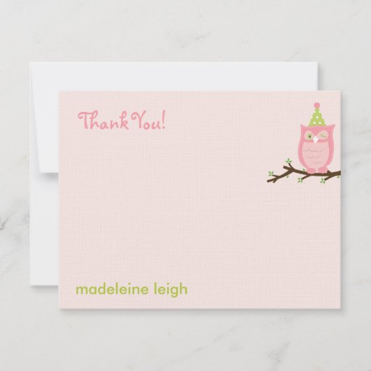 Raad eens wie? Flatte bedankt kaart - Roze (Voorkant)