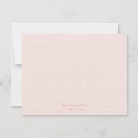 Raad eens wie? Flatte bedankt kaart - Roze (Achterkant)