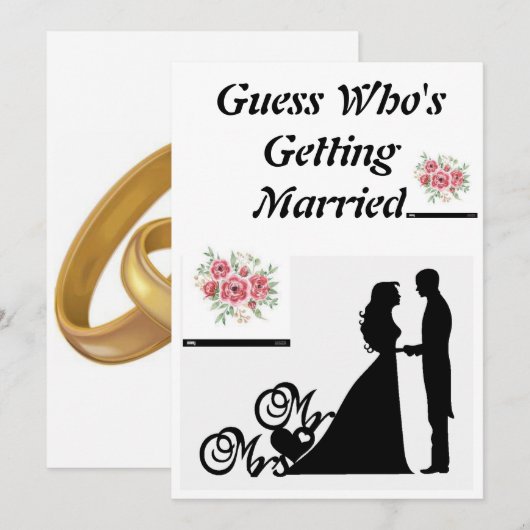 Raad eens wie gaat trouwen kaart (Voorkant / Achterkant)