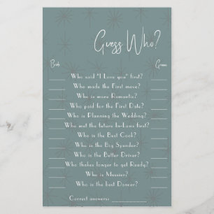 Raad eens wie? Game Kaart Flyer