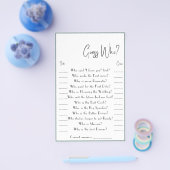 Raad eens wie? Game Kaart Flyer (Enkel)