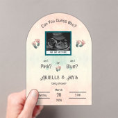 "Raad eens wie" Geslacht Onthult Ultrasound Baby s Acryl Uitnodigingen (Insitu (Draagbaar))