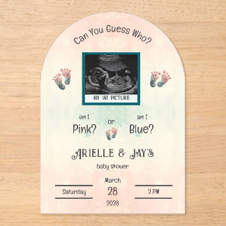 "Raad eens wie" Geslacht Onthult Ultrasound Baby s Acryl Uitnodigingen
