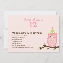 Raad eens wie? Girl Birthday Party Invitation Kaart